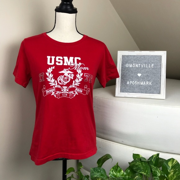 Tops - USMC Mom Graphic Tee Red Size Small T-shirt